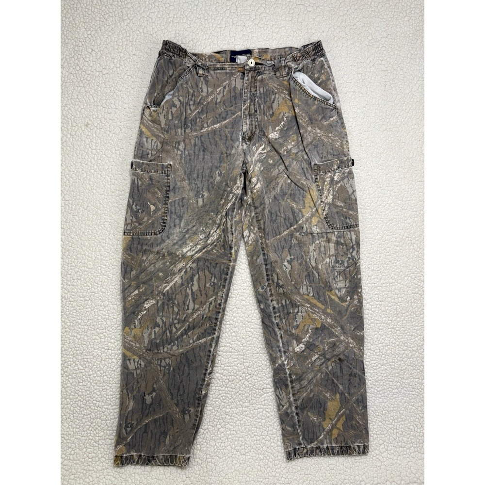 Vintage Mossy Oak Camo Cargo Pants Shadow Branch Y2K Grunge Baggy 32x28 Distress